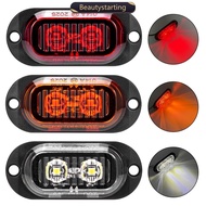 BEAUTYSTARTING 2LED Trailer Truck Side Marker Lights Waterproof Car Lorry Truck Van Bus Safety Warni