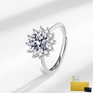 With GRA Certificate-  Hot Sale SUNFLOWER Moissanite Eight Hearts and Eight Arrows 2 Karat Ring