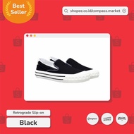 COMPASS RETROGRADE SLIP-ON BLACK SHOES