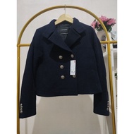 Balmain wool button Navy Crop Blazer LD96-98 CLUB MONACO