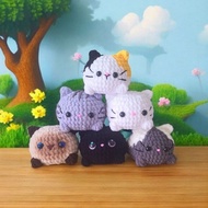 Amigurumi cat, knitted cat doll, chubby cat doll, kitten plushie crochet doll