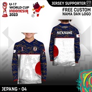 Jersey anak kaos piala dunia u17 2023 baju fans timnas jepang lengan panjang