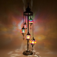 5 Heads Mediterranean Retro Floor Lights Bedroom Living Room Handmade Romantic Turkish Colorful Floo