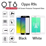 Oppo R9s Black / White 9D Full Screen Protector Tempered Glass HD