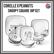 Corelle x PEANUTS Snoopy &amp; Charlie Square Plate Set/Corelle USA set/ Dinnerware Corelle set/Snoopy Plate/Snoopy Square Plate/  Snoopy Kitchen /Corelle Square Plate/Corelle Dining Sets/Peanuts Kitchen/Snoopy Large Plate /Corelle set
