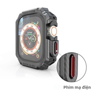 Vỏ Đồng Hồ Cao Su Sợi Carbon Cho Apple Watch Ultra 2 49MM Tương Thích Với Series 9 8 7 SE 6 45mm 41m