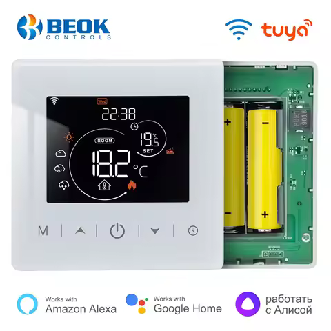 Beok Wifi Heating Battery Thermostat Smart Life Gas Boiler Thermoregulator Smart Home with Alexa Goo
