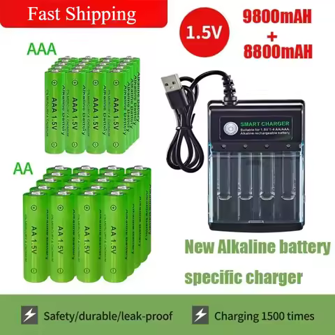 Original AA Rechargeable AAA Battery 1.5V AA 9800mAh/AAA 8800mAh for Clock Radio Video Game Digital 