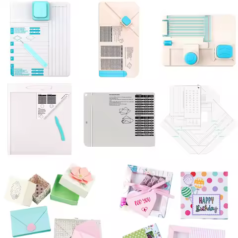 Creative Envelope Maker Shadow Boxes Punch Board Mini Alphabet Punch Board for DIY Dimensional Gift 