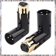 [Z F L U] 2PCS Audio Adapter Plug Adjustable Male to Female Right Angle XLR Adapter (XLR 90 Degree A