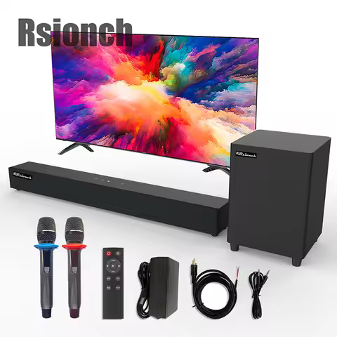 Subwoofer Wireless Bluetooth Soundbar Support Microphone Karaoke Speaker 3D Surround Bass Wireless M