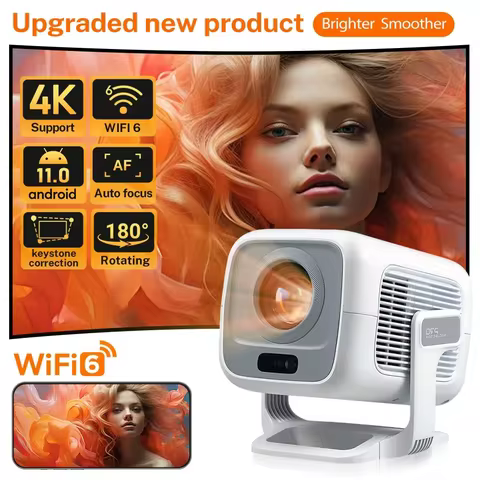 LynCast 4K Upgrated HY300 Projector Native 1080P 500ANSI Projector X3AQ Dual Wifi6 BT5.2 Android 11 