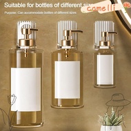 CAMELLI Soap Bottle Holder, Self-Adhesive Transparent Shower Gel Hanger, Durable Wall Hanger Free of Punch Shampoo Holder Bathroom Organizer Holder