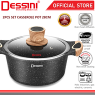 DESSINI ITALY CRB-28 28CM Casserole Die Cast Aluminium Induction Non Stick Pot Bowl Deep Fry Pan Coo