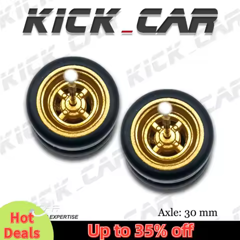 1/64 Wheels with Rubber Tires Four Spoke Refitting Parts for Diecast Model Car Hot Wheels Mainline M
