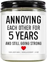 Younift 5 Years Candle, 5 Year Anniversary, Gifts for Her, Him, Gift for Men, 5 Year Wedding Anniver