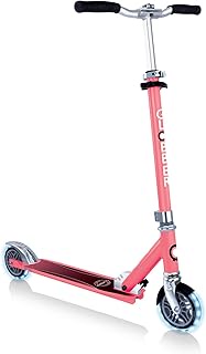 Globber Flow Element Lights Scooter Coral Pink- 2-Wheels Foldable Kick Scooter For Kids & Teens