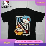 SARA Sanrio Hello Kitty Y2k Design Black Tops Kawaii Anime Graphic T-shirt Yk2 Streetwear Clothes 20