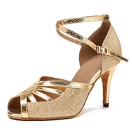 Denovas Womens Glitter Dancing Shoe High Heel Comfort Pump