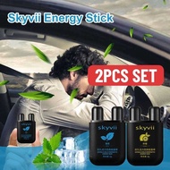 [2PCS SET] Skyvii Refreshing And Sober Stick Cleansing Double Hole Vital Oil Energy Bar Suction Pill