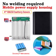 Portable mobile power box 18650 4 card slot mobile power box DIY set welding-free battery power box (without battery)