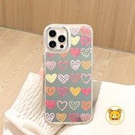 Love Heart Graffiti Mirror Casing For Realme 14 14X 13 12 11 Pro Plus 12X 11X 9 2 9i 7i Note 60 Narz