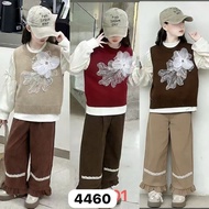 YK-67 3-in-1 Bkk Premium Knit Vest Set for Girls Size 2-5 Years Girl Clothes Girls Set Kids Dress
