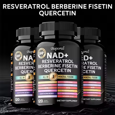 NAD+ Resveratrol Berberine - Contains Liposomal NAD+, Trans-resveratrol, Supports Healthy Aging, Cel
