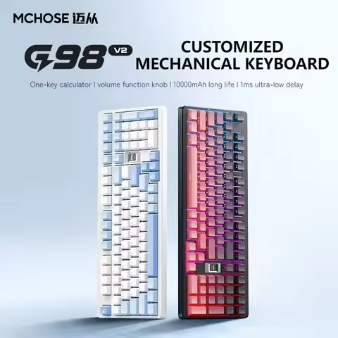 MCHOSE G98 V2 Mechanical Keyboard Customized Wireless Three Mode Bluetooth E-Sports Game Dedicated F
