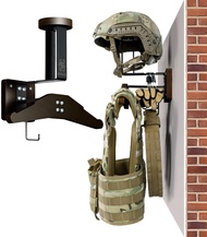 OneTigris Tactical Gear Wall Mount, Motorcycle Helmet Holder Wall Mount Stand, Plate Carrier Rack Ja