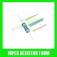 10X RESISTOR 1OHM 1 OHM 1/4W 1% METAL FILM