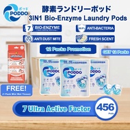 456Pods Poddo 3in1 Bio Enzyme Laundry Capsule Refill Packs X 12 PACKS + Free 1Pack Mini Wet Wipes