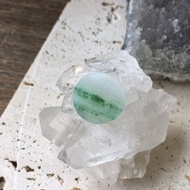 裸石 / 冰種白底青翡翠小圓餅 / A貨緬甸翡翠