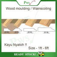 Wainscoting Frame / Wood Moulding / Wainscoting Decoration Bingkai Wood Rail Kayu Nyatoh Solid wood - CW0525 - CW1360