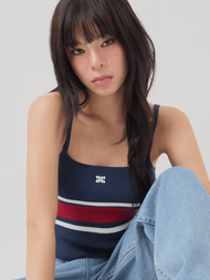 [READY TO SHIP] HEARTEYES - CAMI TANK - NAVY | เสื้อสายเดี่ยว ผ้านิท สีน้ำเงินเข้ม