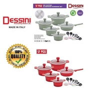 Dessini 17pcs Periuk Rendang Periuk Batu Granite Induction, Granite Stone Casserole Set Periuk Batu