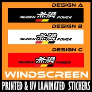 Honda Mugen Windscreen Windshield Window Sticker Sticker Cermin Depan Kereta