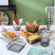 Frying Food Tray Fries Basket French Fries Holder Sizzling Basket Food Tray Burger Plate