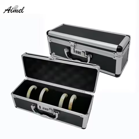 15Cells Bangle Jewelry Storage Box Jade Bracelet Display Organizer Ring Earring Travel Case Cufflink