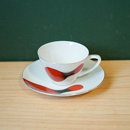【北極二手雜貨】早期 日本 PRETIY CHINA 抽象 噴繪 咖啡杯