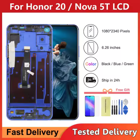 6.26'' For Huawei Nova 5T LCD YAL-L21 Display Replacement For Honor 20 Honor20 Touch Screen Digitize