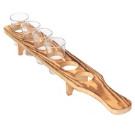 Spirits Tray Wooden Frame Liquor Dispenser Cocktail Mixing Tray Tequila Shot Glasses With Wooden Rac