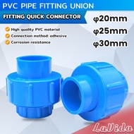 LaVida PVC Pipe Fitting Union Quick Connector Blue Fitting Coupling 20mm 25mm 32mm