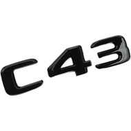 3D ABS Chrome Black C 43 Logo C43 Emblem Letters Car Trunk Badge Decal Fit for Mercedes Benz AMG W20