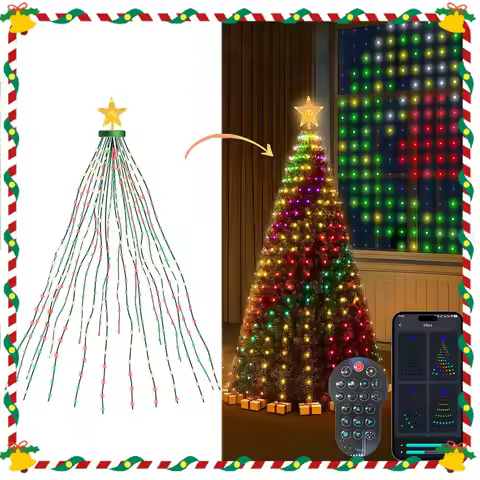 RGBIC 6.9FT 400LEDs Christmas Lights Holiday String Lights with Star Shape, Smart LED Xmas Tree for 