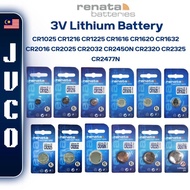 Renata Swiss Made 3V Lithium Battery CR2032 CR2025 CR2016 CR1632 CR1620 CR1616 CR2450N CR2477N Coin 