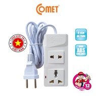 Ổ Cắm Điện Nối Dài Đa Năng COMET CES11112 Dài 2m 1 Ổ Cắm 3 Chấu 1 Ổ Cắm 2 Chấu Tiện Lợi Hiện Đại