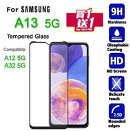 AOE - 買一送一SAMSUNG- A13 6.5"黑邊全屏 (A12 5G/A03S/A04S/A32 5G 兼容) 鋼化玻璃手機屏幕 超薄0.2mm 日本材料保護貼, 抗指紋, 耐刮花, Scr