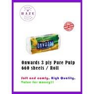 ✔😍 SG Ready Stocks | Onwards 3 Ply Toilet Roll - 10 Rolls Per Packet [10 Packets / Bundle]