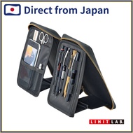 LIHIT LAB XCOA Stand Book Pen Case A-3803 PU Leather 6 Pens Jet Black